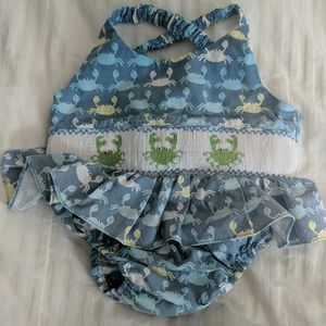 Royal Child Smocked Swim Suit